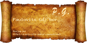 Paulovits Gábor névjegykártya