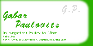 gabor paulovits business card